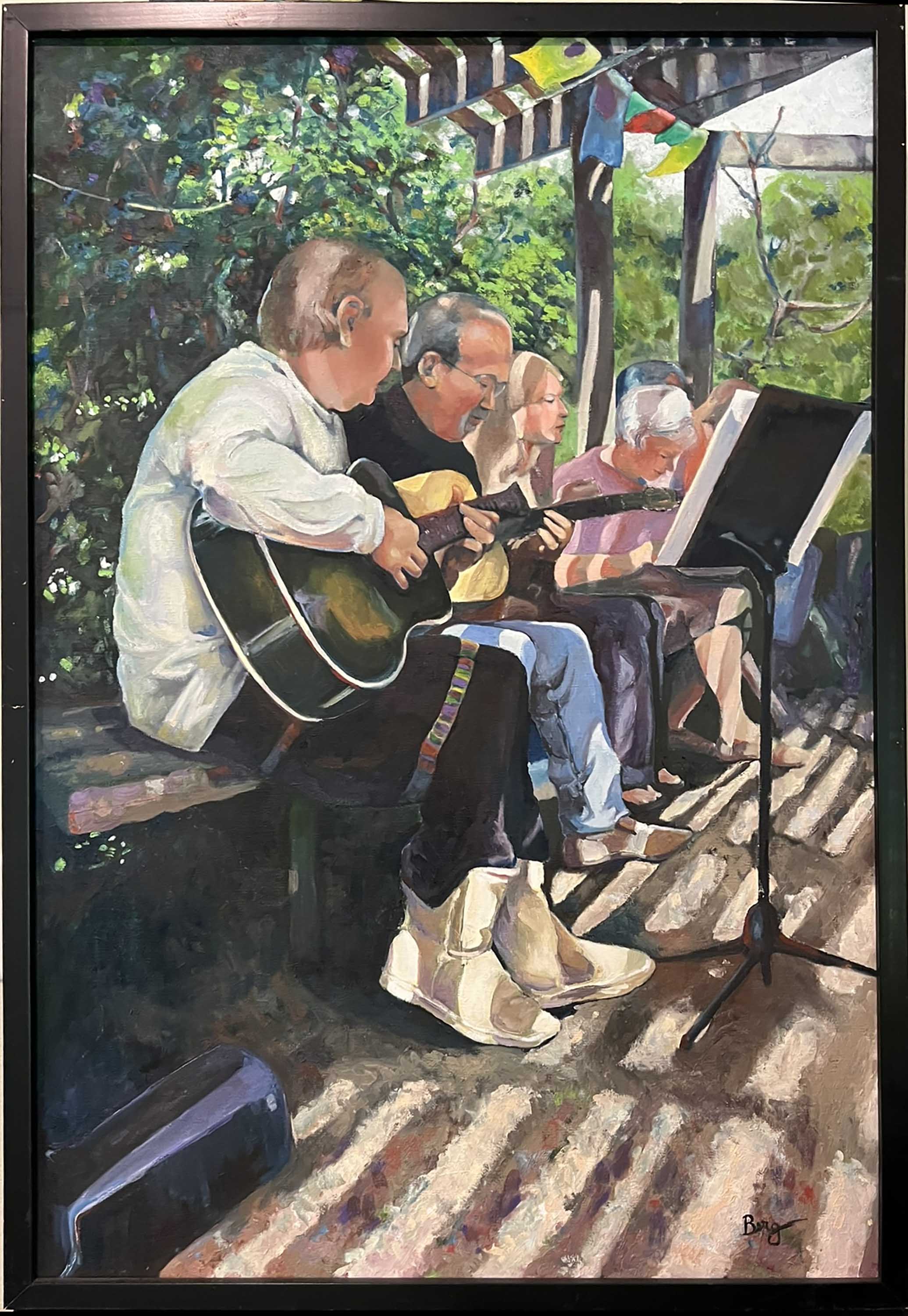 Camp Joy Jam Session, $575, oil on canvas, 25