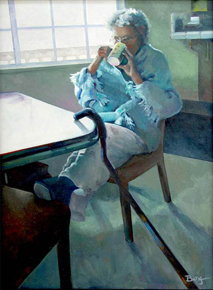 Morning Quiel Time, oil giclee on canvas, $350,  18